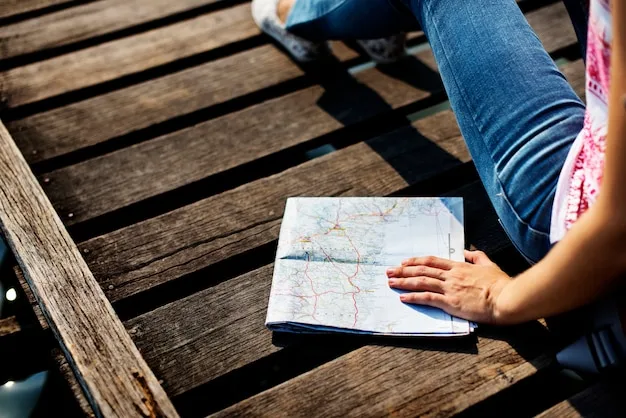 Route planning notes and a map spread on a table